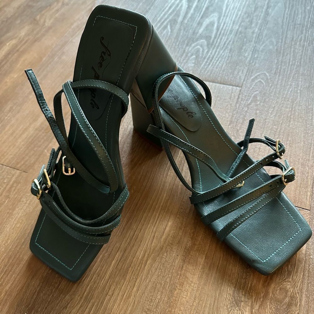 Free People Niki Ankle Strap Sandal Size 8 Oasis Teal
